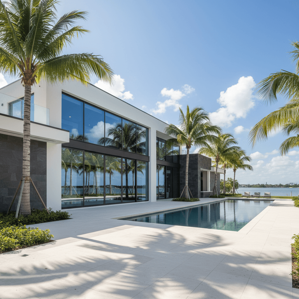 Modern South Florida home with impact windows